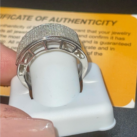 REAL diamond mens band, iced out ring for men, gift for him, Diamond mens ring - Picture 3 of 7